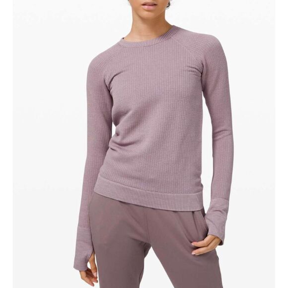 Women Lululemon Rest Less Pullover Slim Fit Bubble Dot Violet Verbena Size 6 - Picture 1 of 9